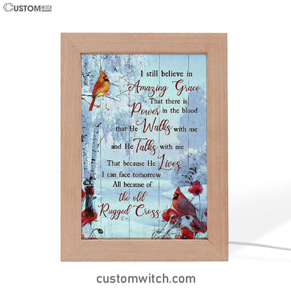 Cardinal I Still Believe In Amazing Grace Frame Lamp Art - Christian Art - Bible Verse Art - Religious Home Decor