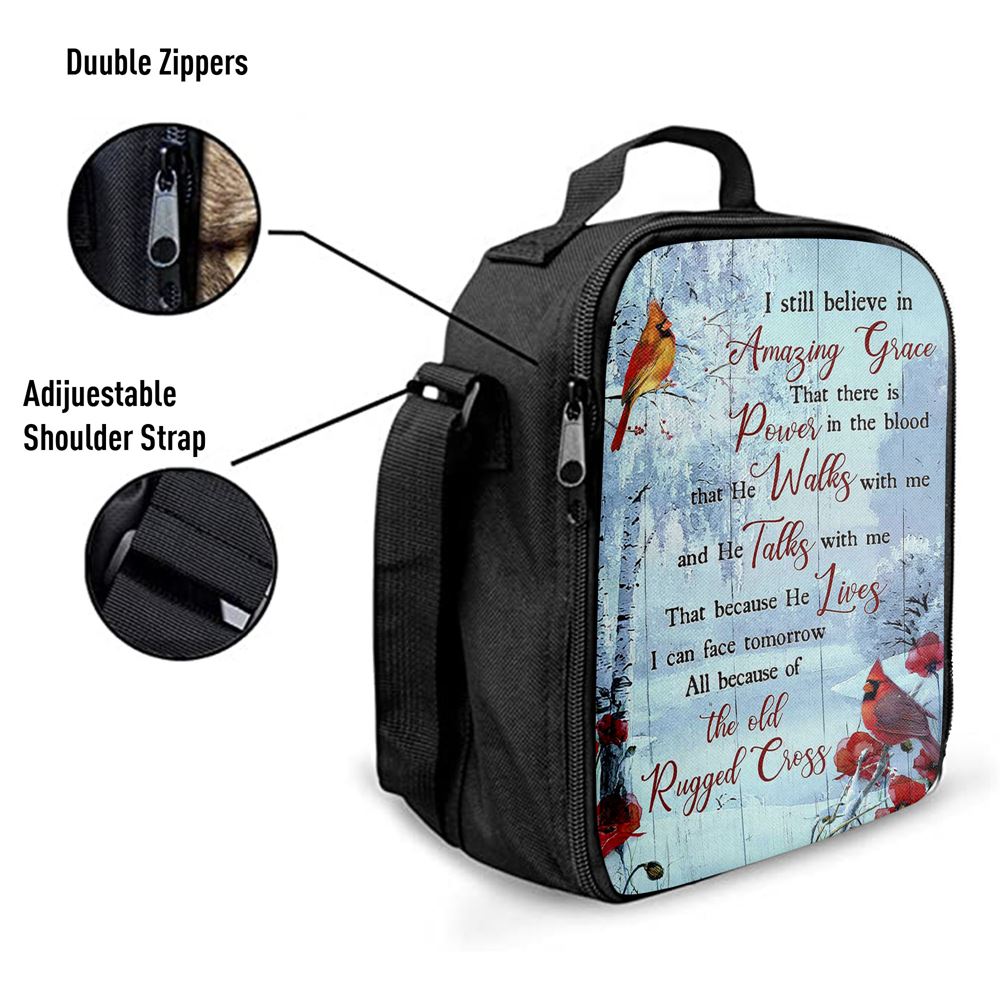 Cardinal I Still Believe In Amazing Grace Lunch Bag, Christian Lunch Bag For School, Picnic, Religious Lunch Bag