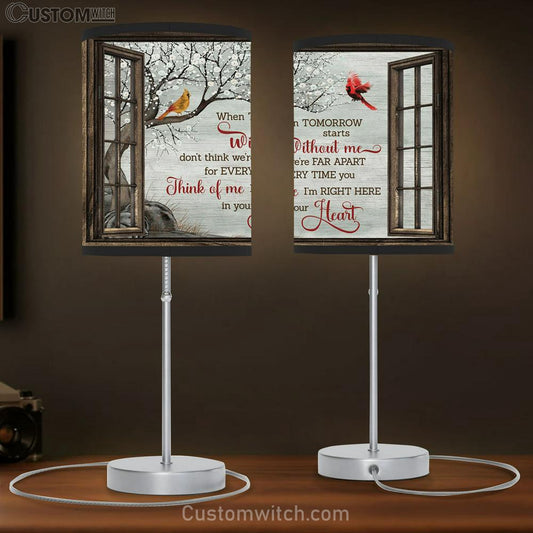 Cardinal I'm Right Here In Your Heart Large Table Lamb Art - Christian Lamb Gift Home Decor - Religious Table Lamb Prints