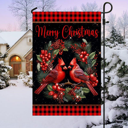 Cardinal Merry Christmas 2 Flag, Christmas Notre Dame House Flag, Christmas Outdoor Decor Ideas