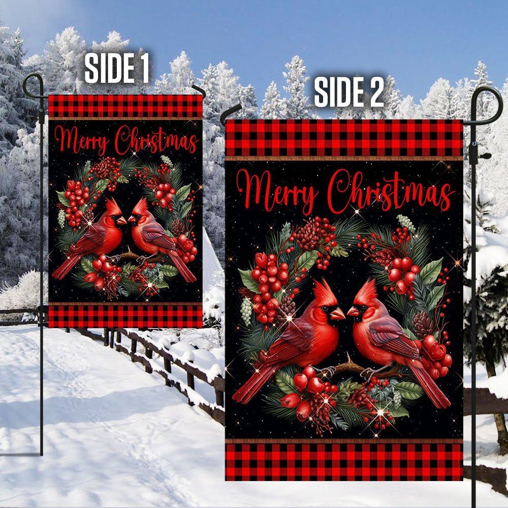 Cardinal Merry Christmas 2 Flag, Christmas Notre Dame House Flag, Christmas Outdoor Decor Ideas