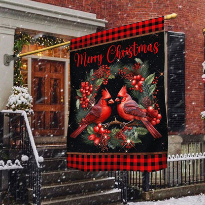 Cardinal Merry Christmas 2 Flag, Christmas Notre Dame House Flag, Christmas Outdoor Decor Ideas