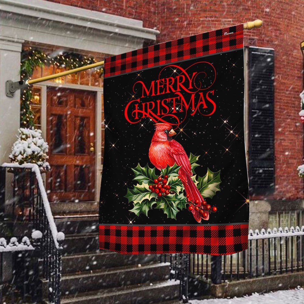 Cardinal Merry Christmas Flag, Christmas Notre Dame House Flag, Christmas Outdoor Decor Ideas