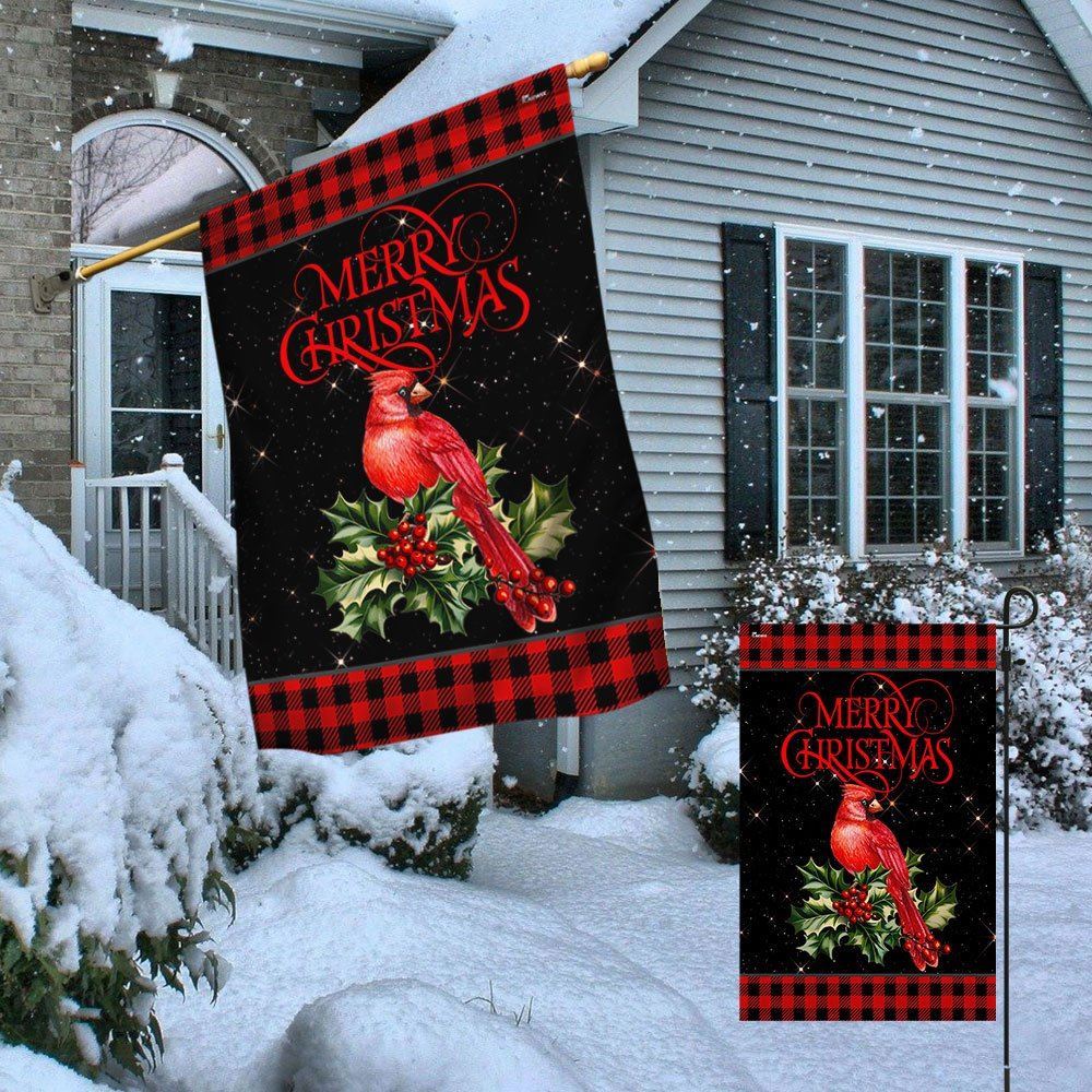 Cardinal Merry Christmas Flag, Christmas Notre Dame House Flag, Christmas Outdoor Decor Ideas