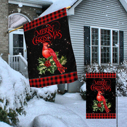 Cardinal Merry Christmas Flag, Christmas Notre Dame House Flag, Christmas Outdoor Decor Ideas