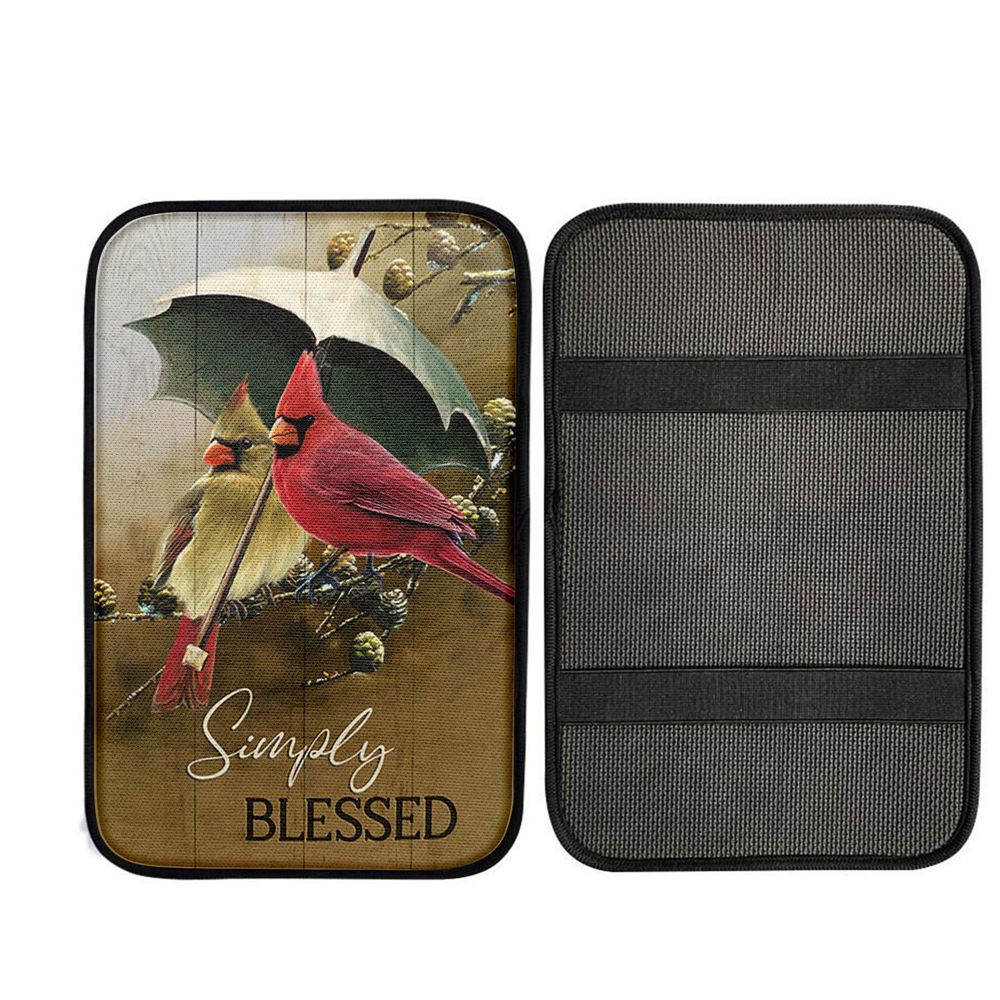 Cardinal Simply Blessed Car Center Console Cover, Religious Car Armrest Accessories
