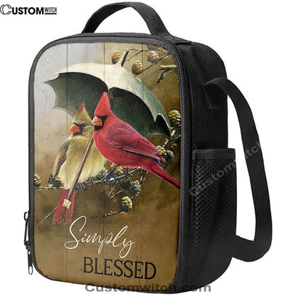 Cardinal Simply Blessed Lunch Bag, Christian Lunch Bag For School, Picnic, Religious Lunch Bag