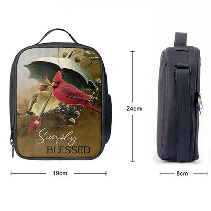 Cardinal Simply Blessed Lunch Bag, Christian Lunch Bag For School, Picnic, Religious Lunch Bag