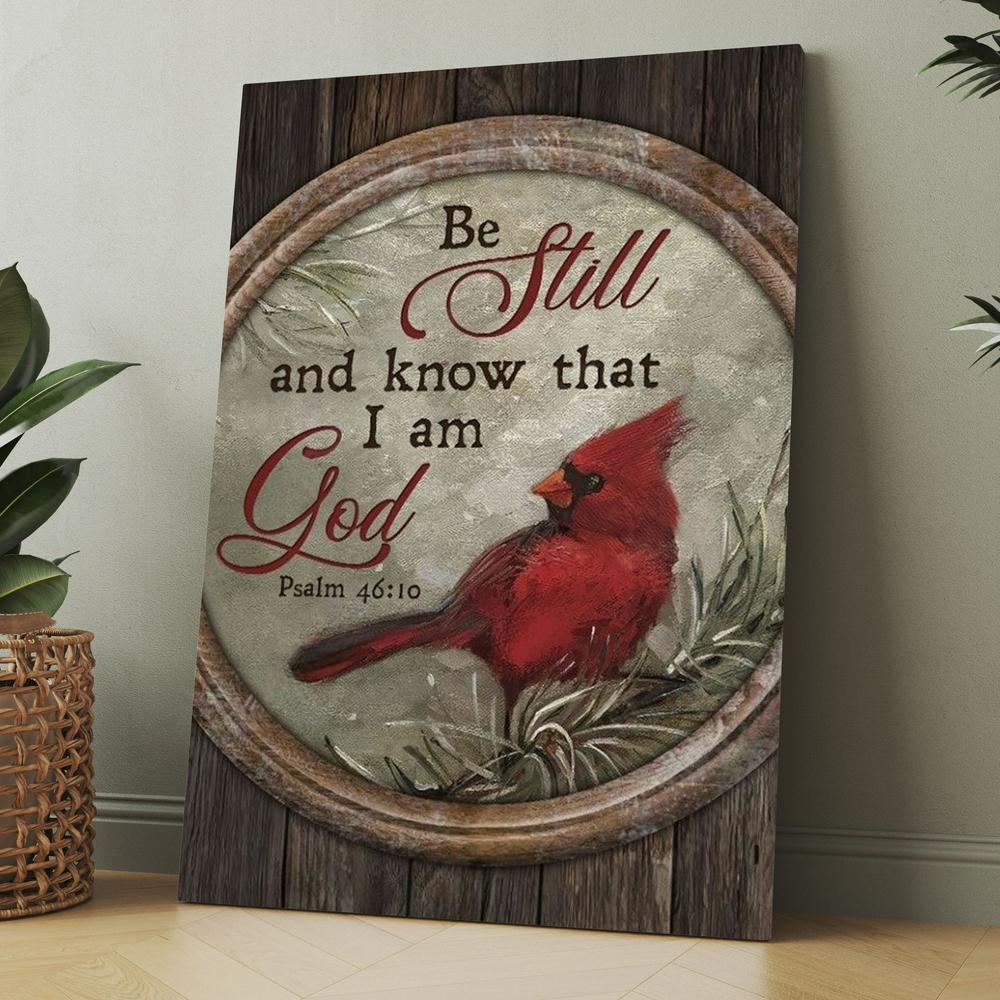 Cardinal Winter Forest Be Still And Know That I Am God Canvas, Christmas Gift for Christian