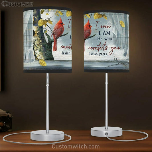 Cardinal Yellow Leaf Window Scarf I, Even I, Am He Who Comforts You Table Lamb