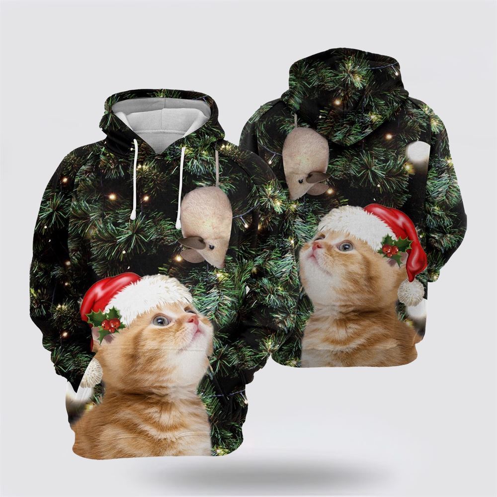 Cat Christmas All Over Print 3D Hoodie For Men And Women, Christmas Cat Hoodie, Christmas Hoodie Cute, Christmas Fashion