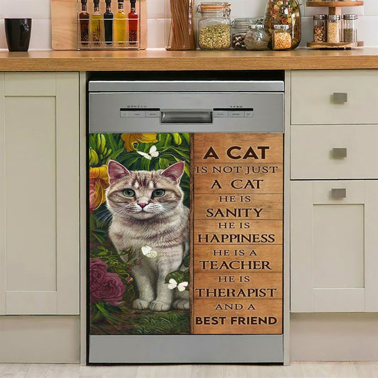 Cat Flower Garden Butterfly, A Cat Is Not Just A Cat Dishwasher Cover, Christian Dishwasher Magnet Cover, Bible Verse Kitchen Decor