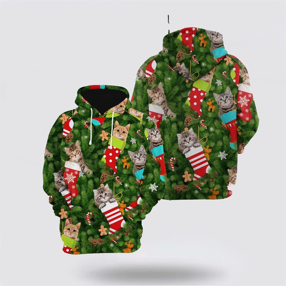 Cat Socks Christmas All Over Print 3D Hoodie For Men And Women, Christmas Cat Hoodie, Christmas Hoodie Cute, Christmas Fashion