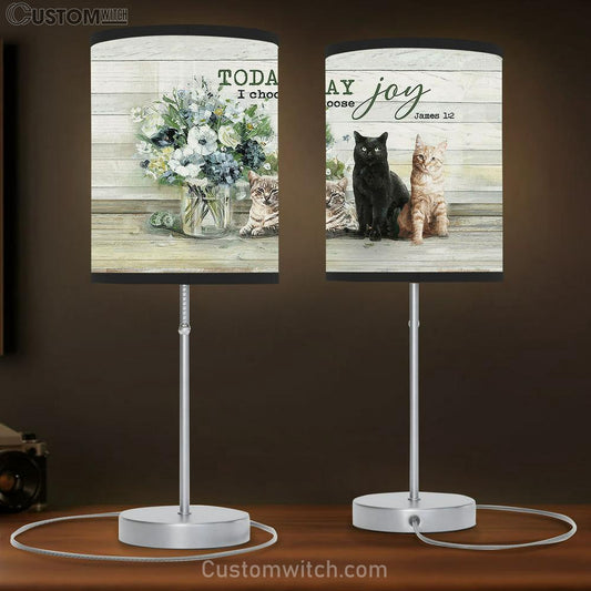 Cats Flower Vase Today I Choose Joy Table Lamb Gift - Bible Verse Table Lamb - Religious Bedroom Decor