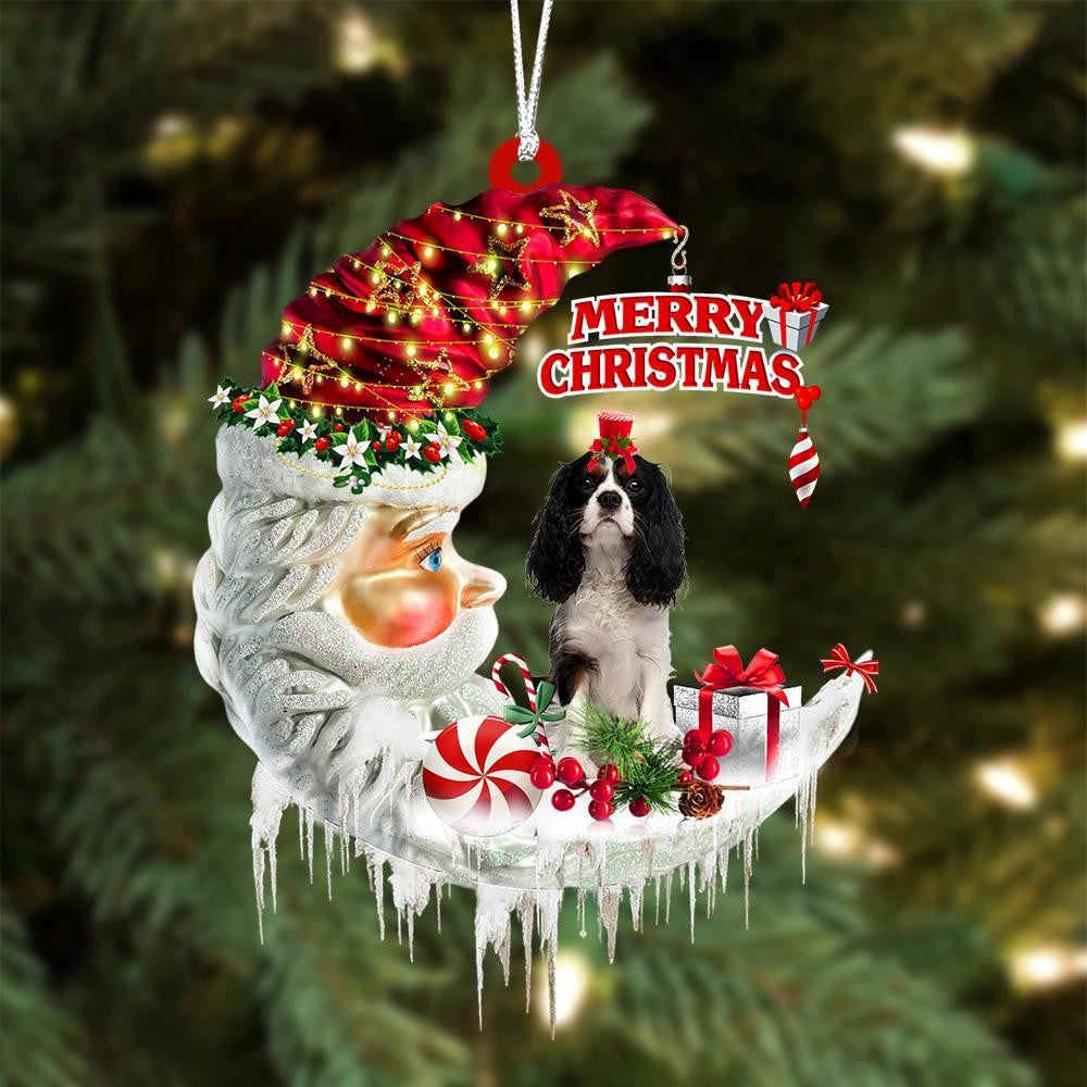 Cavalier King Charles Spaniel On The Moon Merry Christmas Ornament, Christmas Gift, Christmas Tree Decorations, Christmas Ornament 2023