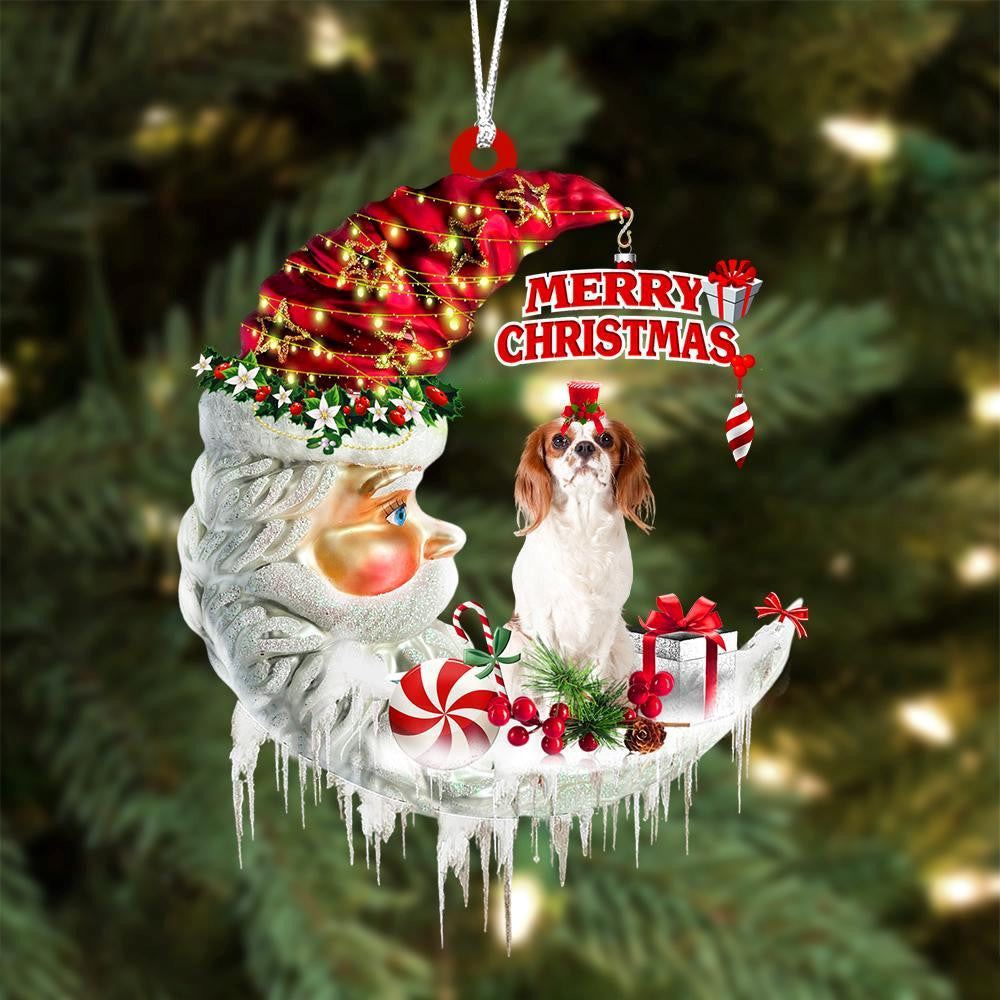 Cavalier King Charles Spaniel On The Moon Merry Christmas Ornaments, Christmas Gift, Christmas Tree Decorations, Christmas Ornament 2023