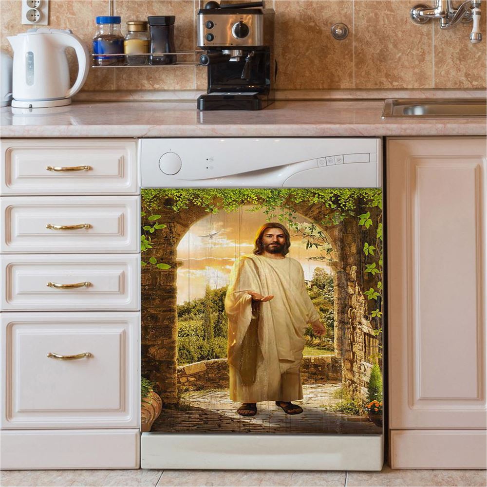 Cave Green Forest, Have Courage And Be Kind Dishwasher Cover, Christian Dishwasher Magnet Cover, Bible Verse Kitchen Decor