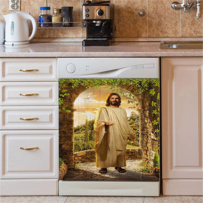 Cave Green Forest, Have Courage And Be Kind Dishwasher Cover, Christian Dishwasher Magnet Cover, Bible Verse Kitchen Decor