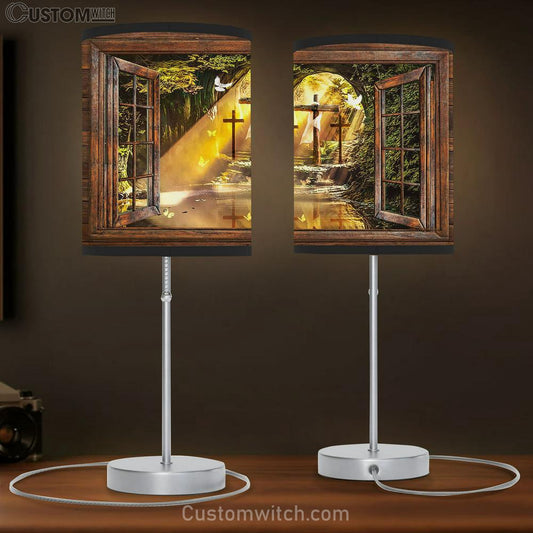 Cave Window Frame The Stunning Morning Sunlight Table Lamb Gift - Bible Verse Table Lamb - Religious Bedroom Decor