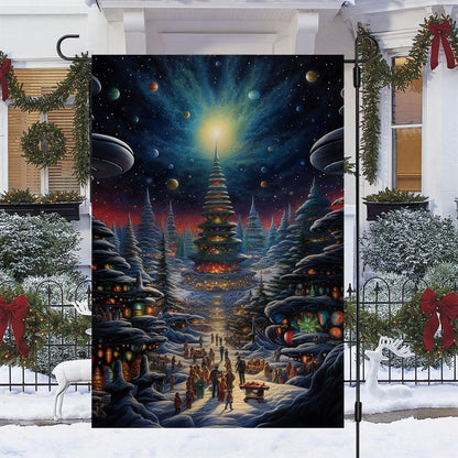 Celestial Celebration Beneath The Stars Flag, Christmas Garden Flag, Home Decor Accessories, Christmas Outdoor Decor Ideas