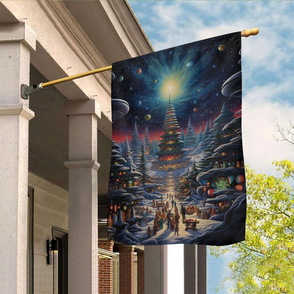 Celestial Celebration Beneath The Stars Flag, Christmas Garden Flag, Home Decor Accessories, Christmas Outdoor Decor Ideas