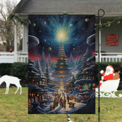 Celestial Celebration Beneath The Stars Flag, Christmas Garden Flag, Home Decor Accessories, Christmas Outdoor Decor Ideas