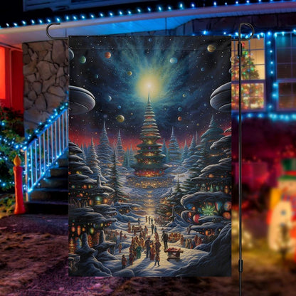 Celestial Celebration Beneath The Stars Flag, Christmas Garden Flag, Home Decor Accessories, Christmas Outdoor Decor Ideas