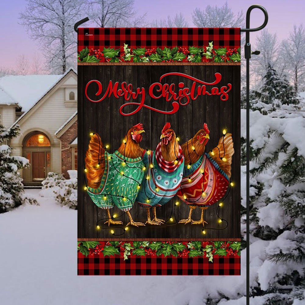 Chicken Hen Christmas Flag Three Hens Flag, Christmas Garden Flag, Home Decor Accessories, Christmas Outdoor Decor Ideas