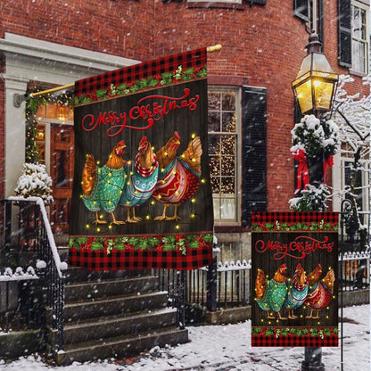 Chicken Hen Christmas Flag Three Hens Flag, Christmas Garden Flag, Home Decor Accessories, Christmas Outdoor Decor Ideas