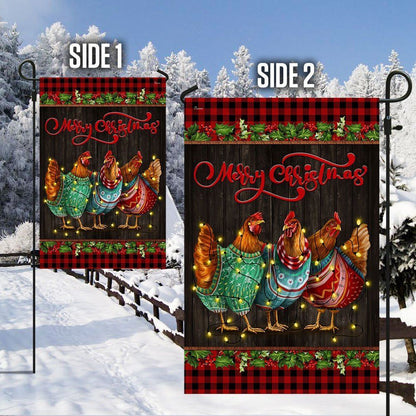 Chicken Hen Christmas Flag Three Hens Flag, Christmas Garden Flag, Home Decor Accessories, Christmas Outdoor Decor Ideas