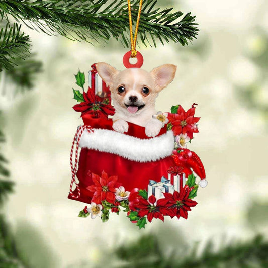 Chihuahua Gift Bag Christmas Ornament, Christmas Gift, Christmas Tree Decorations, Christmas Ornament 2023