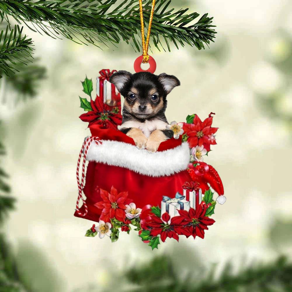 Chihuahua Gifts Bag Christmas Ornament, Christmas Gift, Christmas Tree Decorations, Christmas Ornament 2023