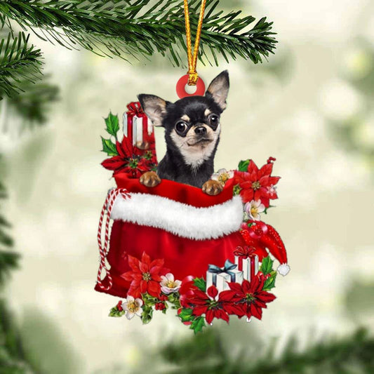 Chihuahua In Gift Bag Christmas Ornaments, Christmas Gift, Christmas Tree Decorations, Christmas Ornament 2023