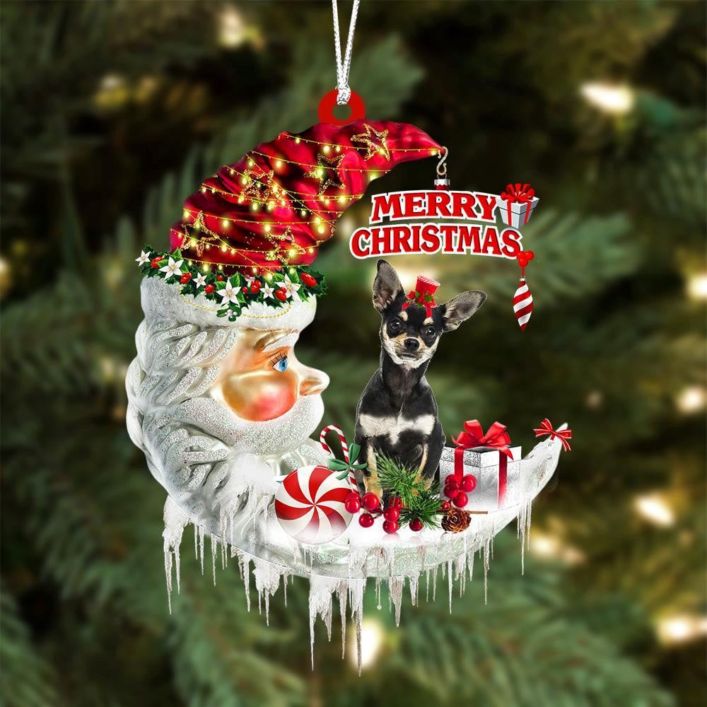 Chihuahua On The Moon Merry Christmas Hanging Ornaments, Christmas Gift, Christmas Tree Decorations, Christmas Ornament 2023