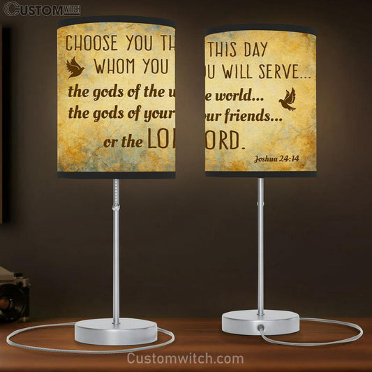 Choose You This Day Joshua 2414 Bible Verse Table Lamb Gift Print - Christian Bedroom Decor