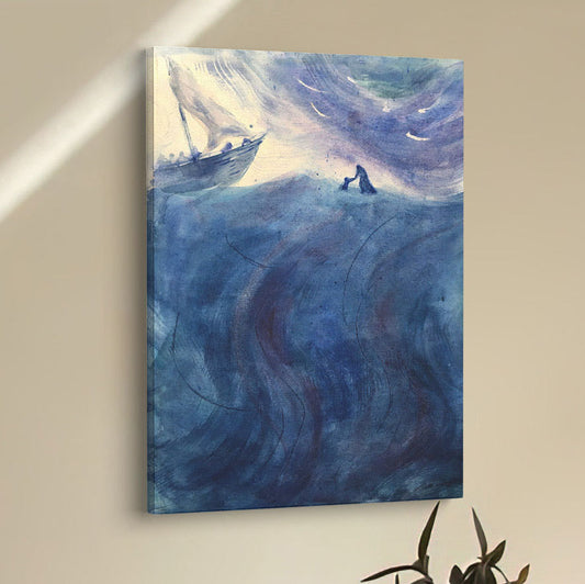 Christ And Peter Sea Of Galilee Canvas Pictures - Jesus Art Prints - Jesus Art - Christian Home Decor