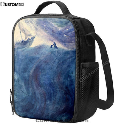Christ And Peter Sea Of Galilee Lunch Bag, Christian Lunch Bag For School, Picnic, Religious Lunch Bag