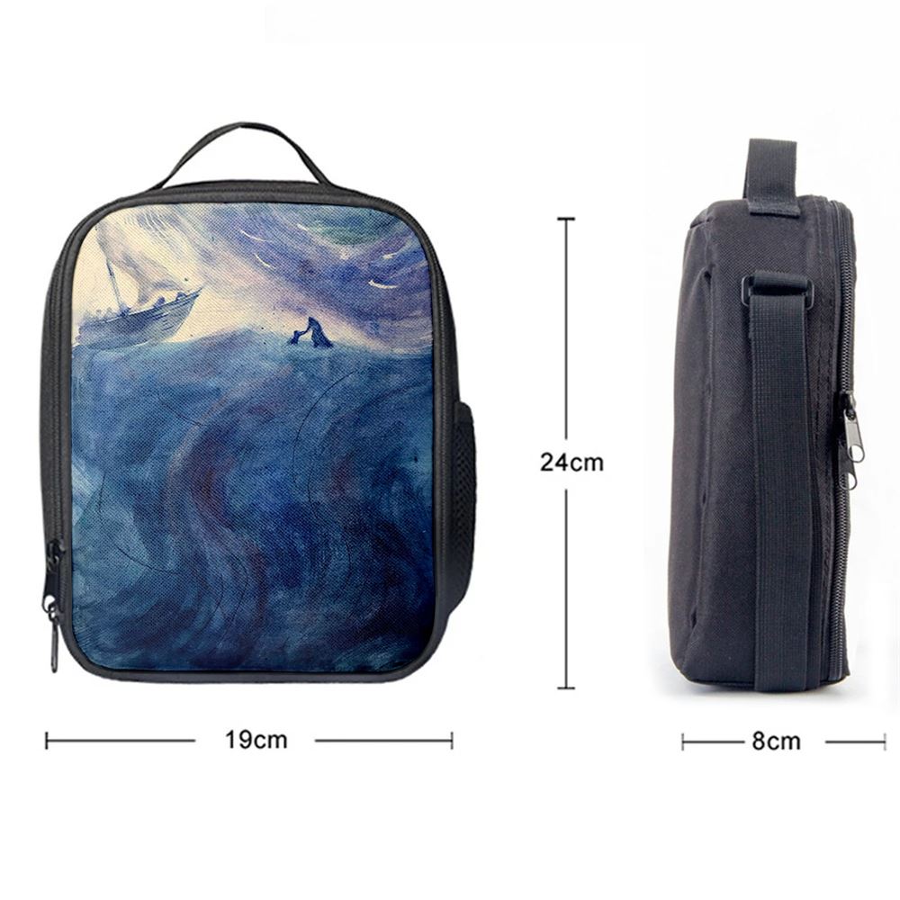 Christ And Peter Sea Of Galilee Lunch Bag, Christian Lunch Bag For School, Picnic, Religious Lunch Bag