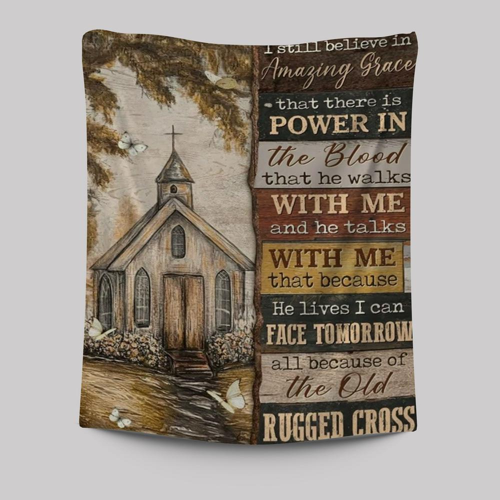 Christ Church, Church Drawing, The Old Rugged Cross Tapestry