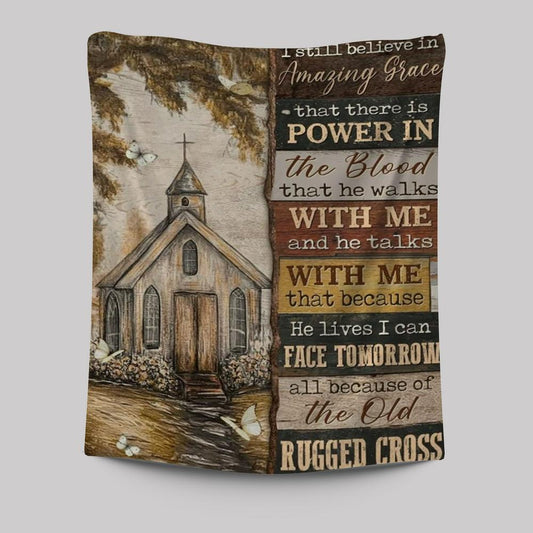 Christ Church, Church Drawing, The Old Rugged Cross Tapestry