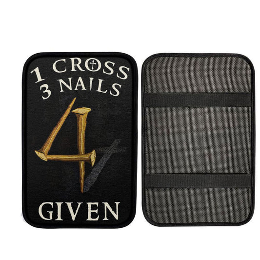 Christian 1 Cross 3 Nails 4 Given Car Center Console Cover, Cross Car Interior Accessories