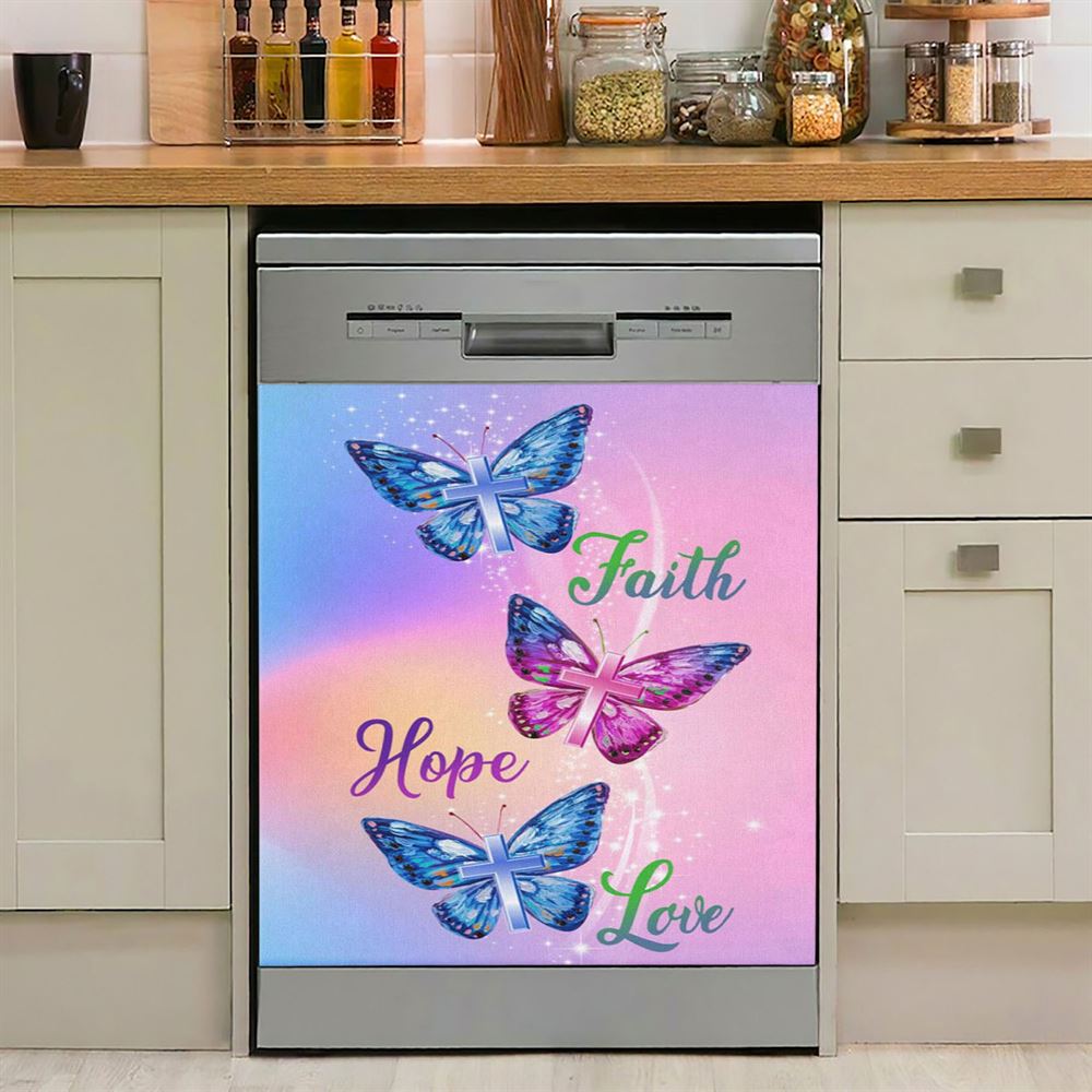 Christian 1 Cross 3 Nails 4 Given Dishwasher Cover, Bible Verse Dishwasher Magnet Cover, Scripture Kitchen Decor