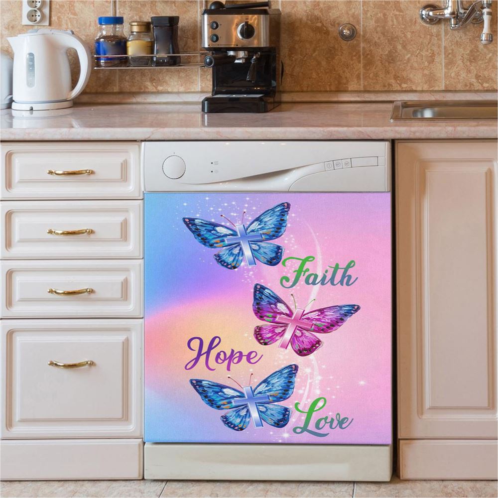 Christian 1 Cross 3 Nails 4 Given Dishwasher Cover, Bible Verse Dishwasher Magnet Cover, Scripture Kitchen Decor