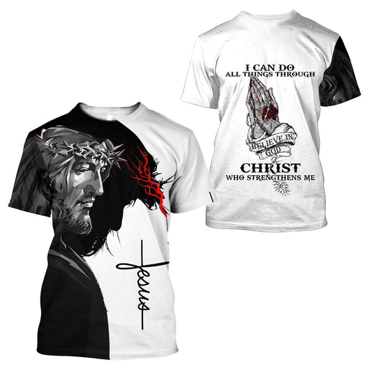Christian Believe In God Jesuss All Over Print 3D T-Shirt, Gift For Christian, Jesus Shirt
