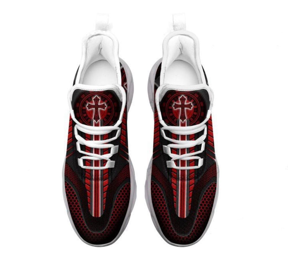 Christian Best Running Shoes, Jesus Cross Walk By Faith Running Sneakers Max Soul Shoes For Men And Women, Jesus Fashion Shoes