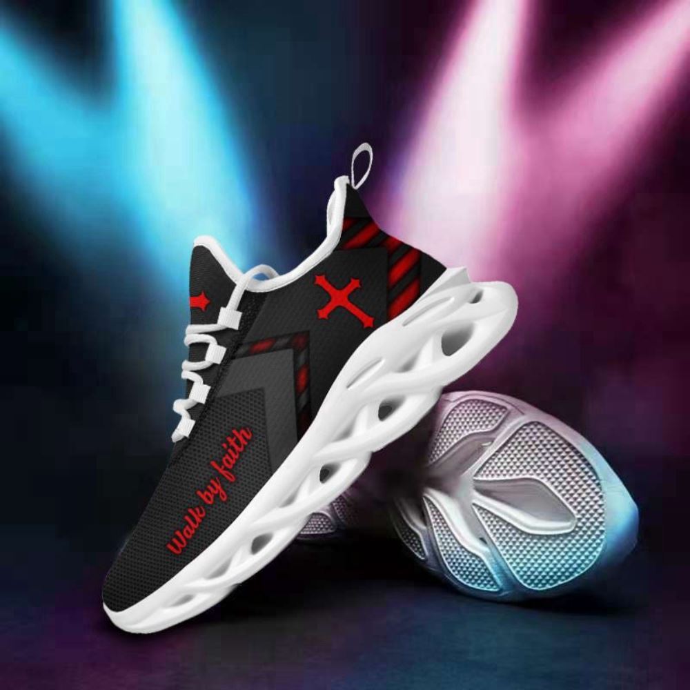 Christian Best Running Shoes, Jesus Red Black Christ Sneakers Max Soul Shoes For Men And Women, Jesus Fashion Shoes
