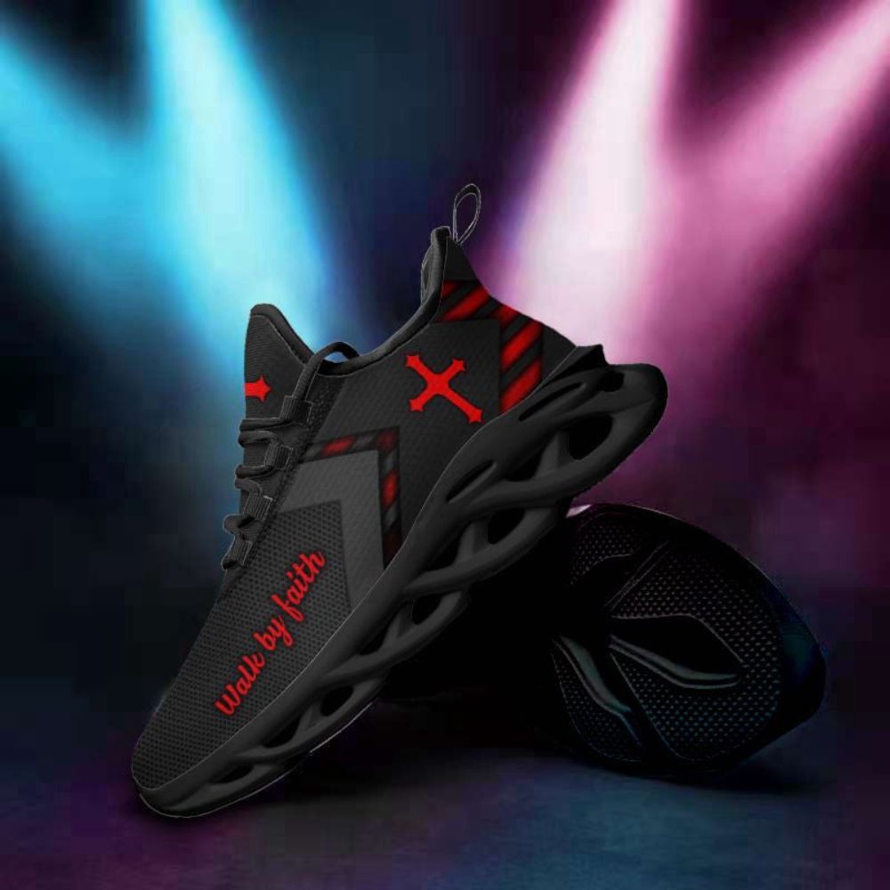 Christian Best Running Shoes, Jesus Red Black Christ Sneakers Max Soul Shoes For Men And Women, Jesus Fashion Shoes