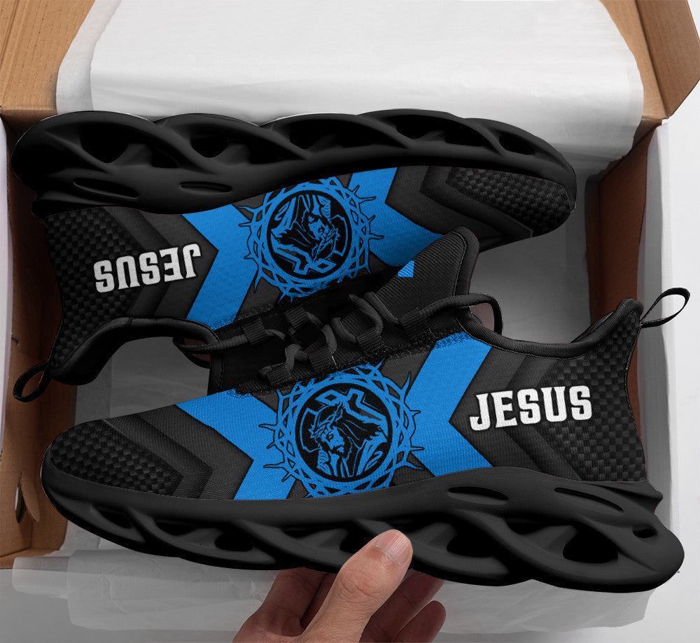 Christian Best Running Shoes, Jesus Running Sneakers Blue Max Soul Shoes For Men And Women, Jesus Fashion Shoes