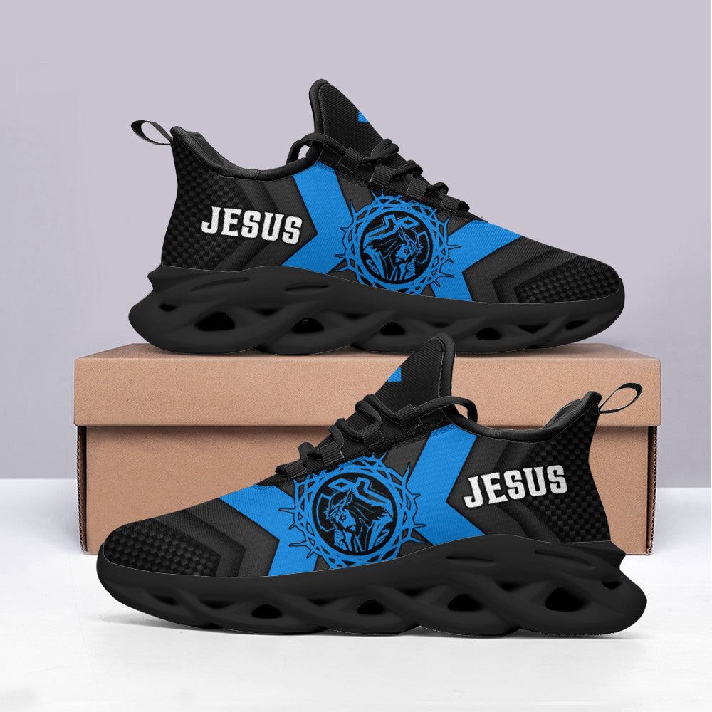 Christian Best Running Shoes, Jesus Running Sneakers Blue Max Soul Shoes For Men And Women, Jesus Fashion Shoes