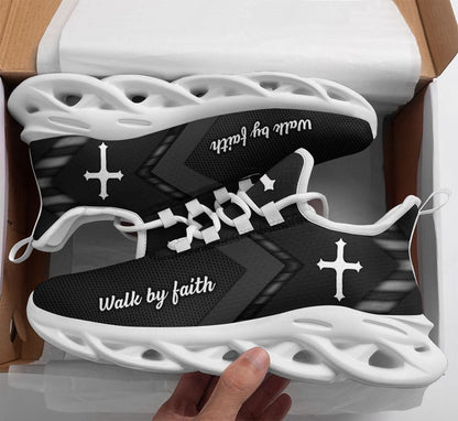 Christian Best Running Shoes, Jesus White Black Running Christ Sneakers Max Soul Shoes For Men And Women, Jesus Fashion Shoes